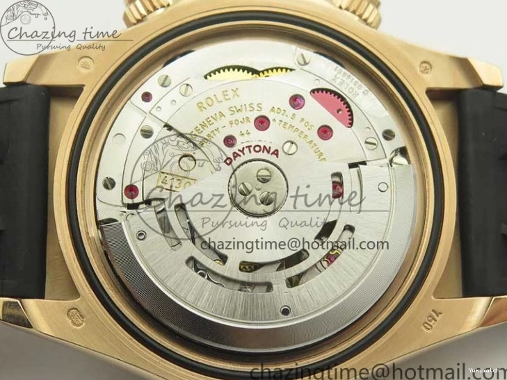 On Daytona Gold Black Super Clone Best Dial 116515 Edition 1:1 Rubber A4130 Strap Rose V2 ARF 1229